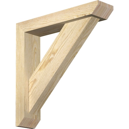 Ekena Millwork Traditional Slat Rough Sawn Bracket w/ Offset Brace, Douglas Fir, 4"W x 18"D x 18"H BKT0402X18X18TRA06RDF